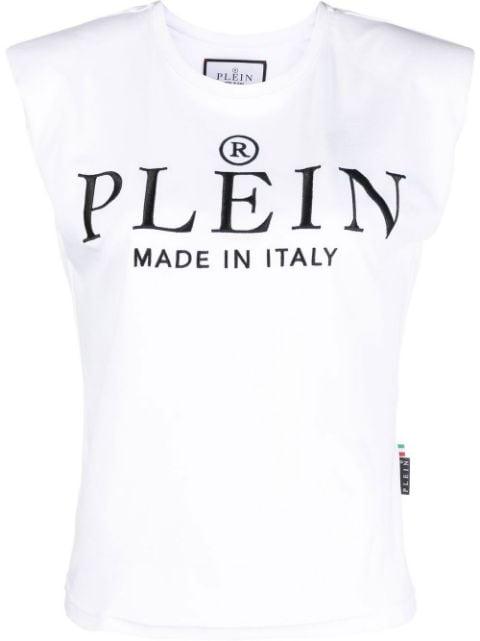 logo-print cotton tank top by PHILIPP PLEIN