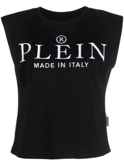 logo-print cotton tank top by PHILIPP PLEIN