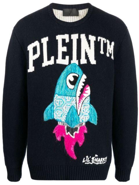 logo-print crew neck jumper by PHILIPP PLEIN