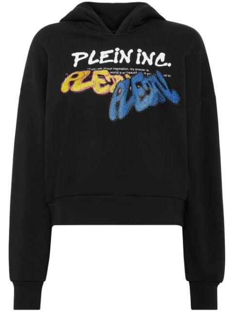 logo-print cropped hoodie by PHILIPP PLEIN