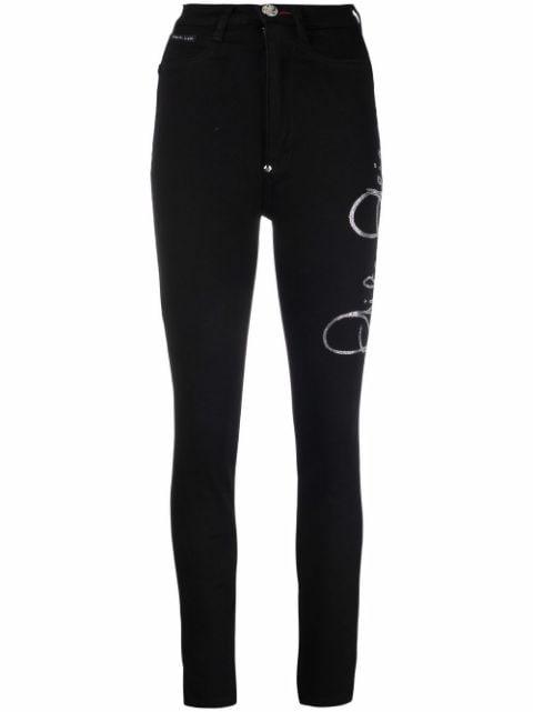 logo-print jeggings by PHILIPP PLEIN