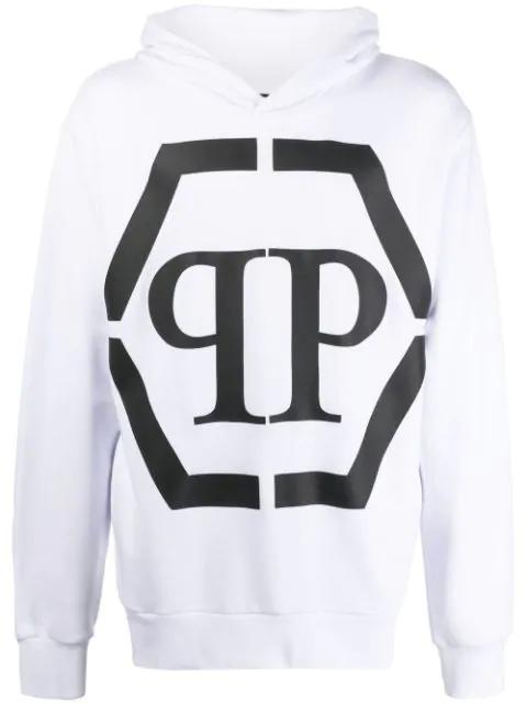 logo-print long-sleeve hoodie by PHILIPP PLEIN