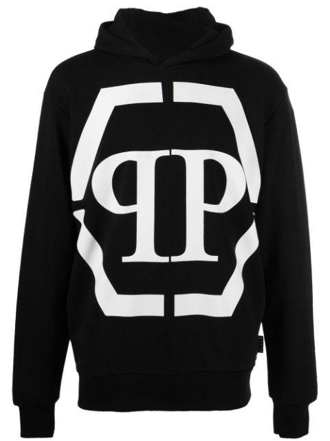 logo-print long-sleeved hoodie by PHILIPP PLEIN