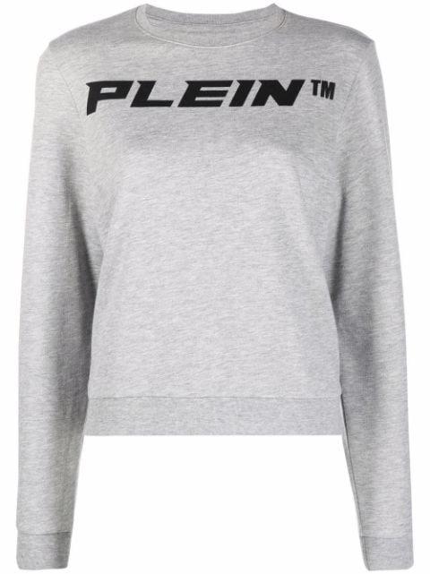 logo-print mélange-effect sweatshirt by PHILIPP PLEIN