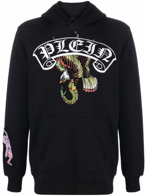 logo-print pullover hoodie by PHILIPP PLEIN