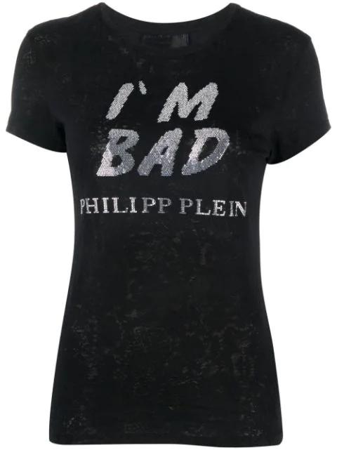 logo-print sequin-detail T-shirt by PHILIPP PLEIN