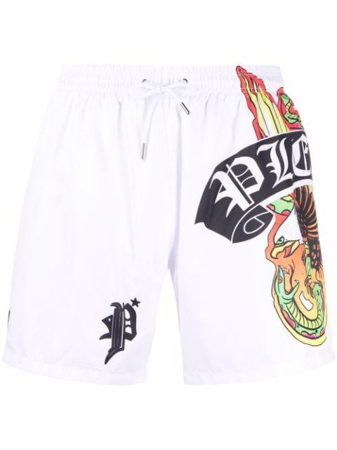 logo-print swim shorts by PHILIPP PLEIN