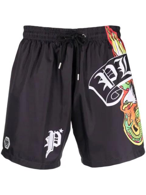 logo-print swim shorts by PHILIPP PLEIN