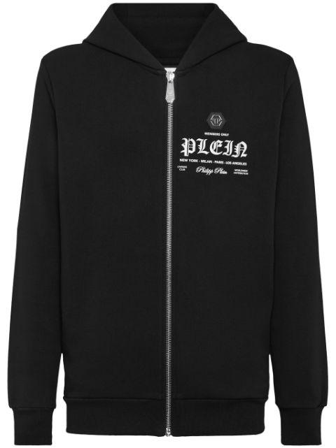 logo-print zipped hoodie by PHILIPP PLEIN
