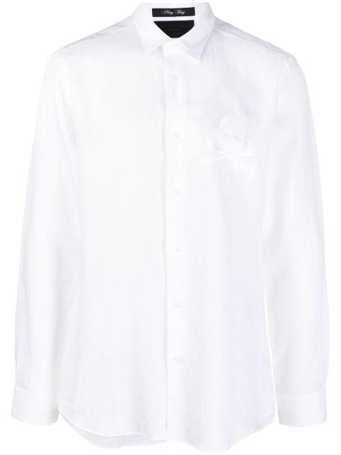 long-sleeve linen shirt by PHILIPP PLEIN