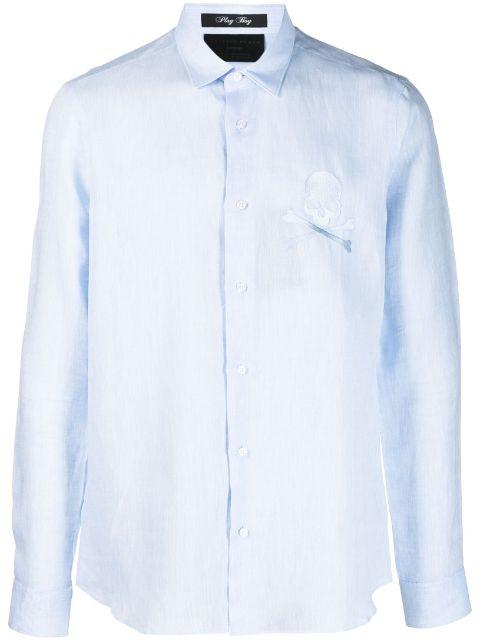 long-sleeve linen shirt by PHILIPP PLEIN