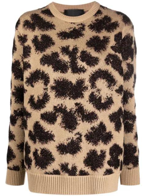 long-sleeved lurex leopard jumper by PHILIPP PLEIN