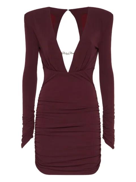 long-sleeved ruched mini dress by PHILIPP PLEIN