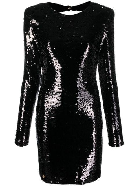 long-sleeved sequin-embellished dress by PHILIPP PLEIN