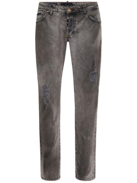 low-rise straight-leg jeans by PHILIPP PLEIN
