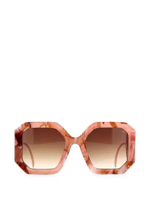 marble-effect geometric-frame sunglasses by PHILIPP PLEIN