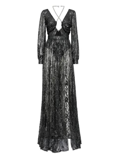 maxi crystal lace dress by PHILIPP PLEIN