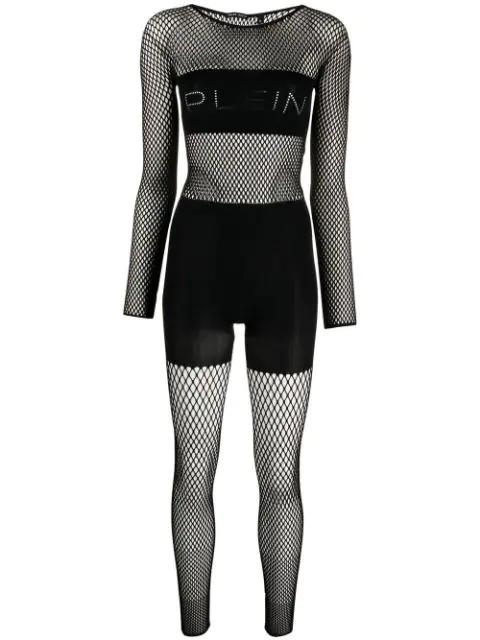 mesh-panelled jumpsuit by PHILIPP PLEIN