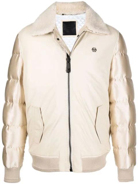 metallic padded jacket by PHILIPP PLEIN