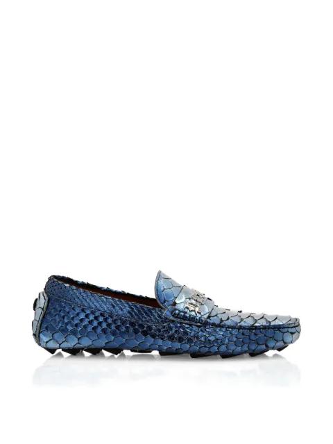metallic python-leather loafers by PHILIPP PLEIN