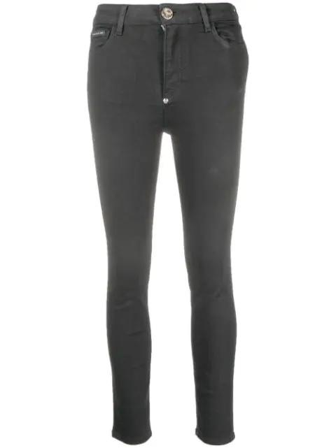 metallic skull skinny jeans by PHILIPP PLEIN