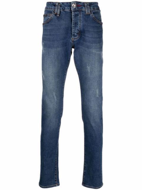 mid-rise super-straight jeans by PHILIPP PLEIN