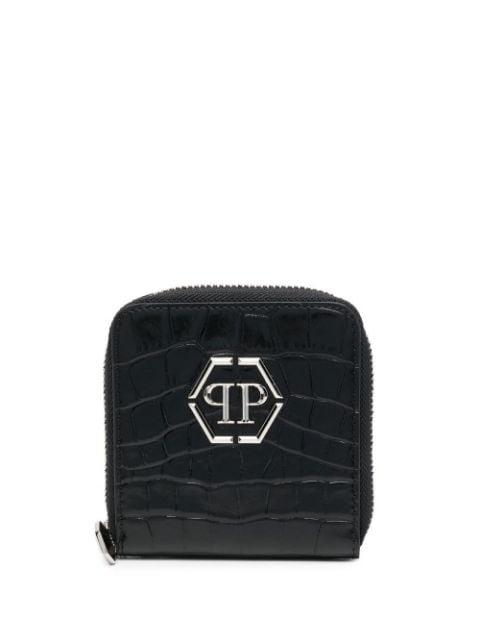 mini crocodile-embossed leather wallet by PHILIPP PLEIN