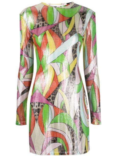mix-print knitted minidress by PHILIPP PLEIN