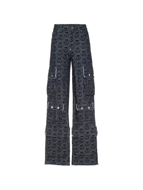 monogram cargo-pockets jeans by PHILIPP PLEIN