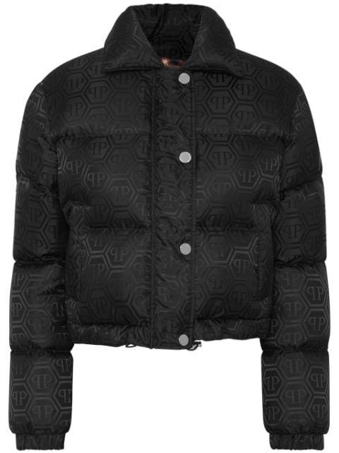 monogram cropped puffer jacket by PHILIPP PLEIN