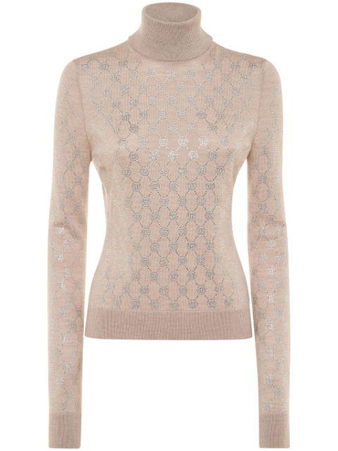 monogram crystal-embellished sweater by PHILIPP PLEIN