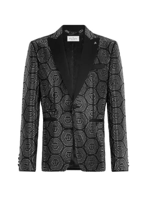 monogram embellished blazer by PHILIPP PLEIN
