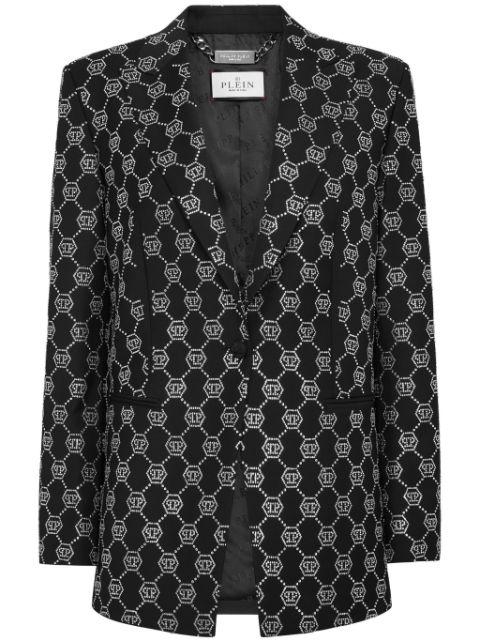 monogram-embellished wool blazer by PHILIPP PLEIN