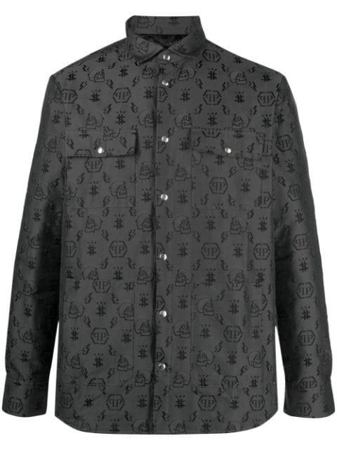 monogram embroidery long-sleeved shirt by PHILIPP PLEIN