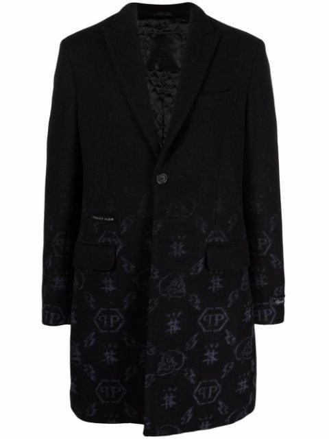 monogram jacquard coat by PHILIPP PLEIN