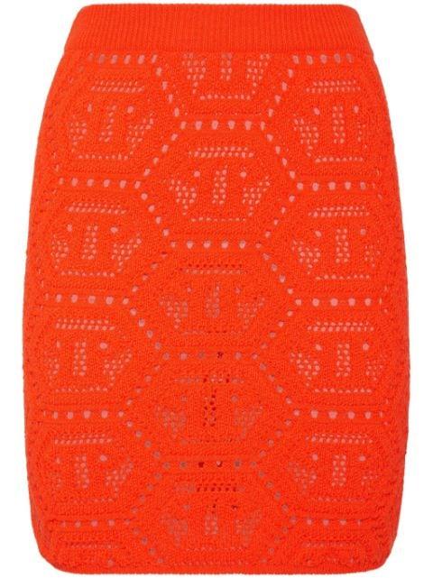 monogram-knit mini skirt by PHILIPP PLEIN