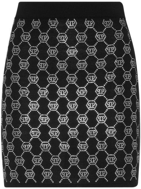 monogram knitted skirt by PHILIPP PLEIN