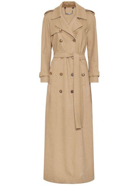 monogram long trench coat by PHILIPP PLEIN