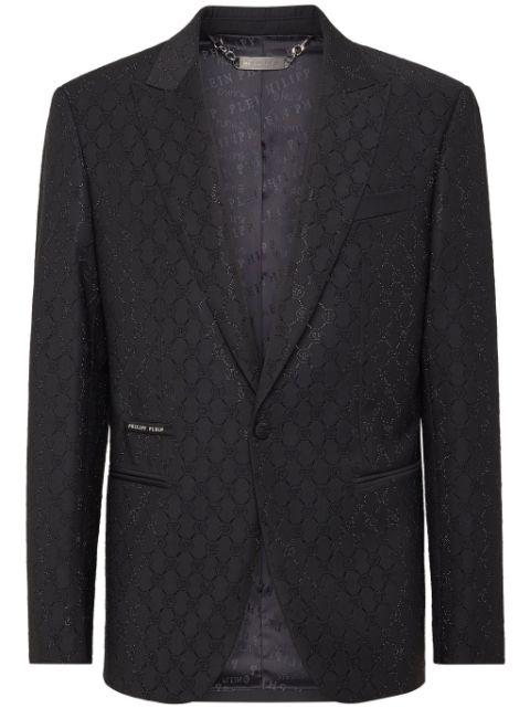 monogram-pattern blazer by PHILIPP PLEIN