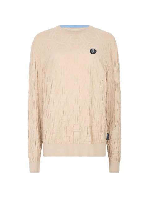 monogram-pattern round-neck sweater by PHILIPP PLEIN