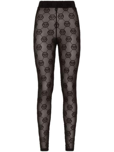 monogram-pattern tulle leggings by PHILIPP PLEIN