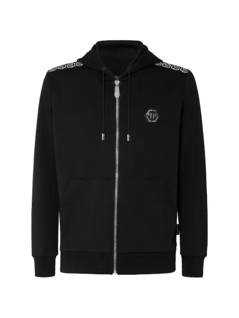 monogram-print zip-up hoodie by PHILIPP PLEIN