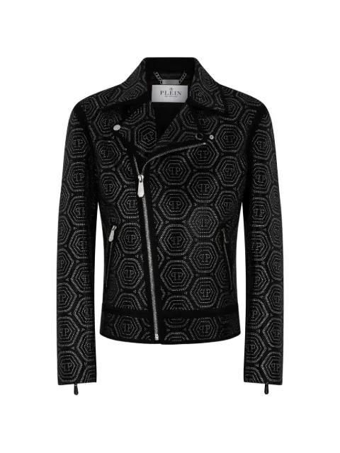 monogram stone biker jacket by PHILIPP PLEIN