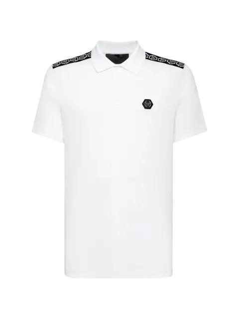 monogram-tape logo-badge polo shirt by PHILIPP PLEIN