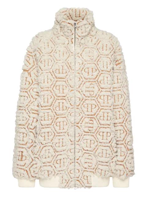 monogram teddy bomber jacket by PHILIPP PLEIN