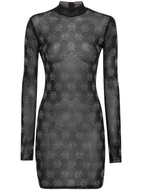monogram tulle dress by PHILIPP PLEIN