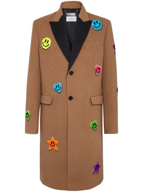 multi-patch single-breasted coat by PHILIPP PLEIN