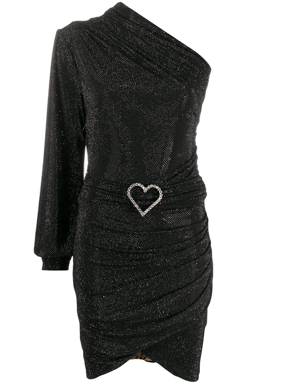 one-shoulder crystal-heart dress by PHILIPP PLEIN