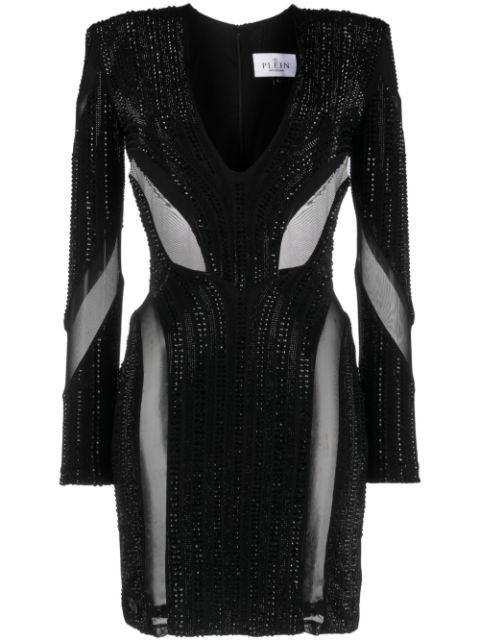 padded crystal-embellished minidress by PHILIPP PLEIN