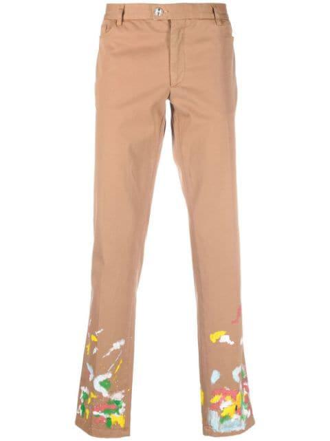 paint-splatter effect chinos by PHILIPP PLEIN